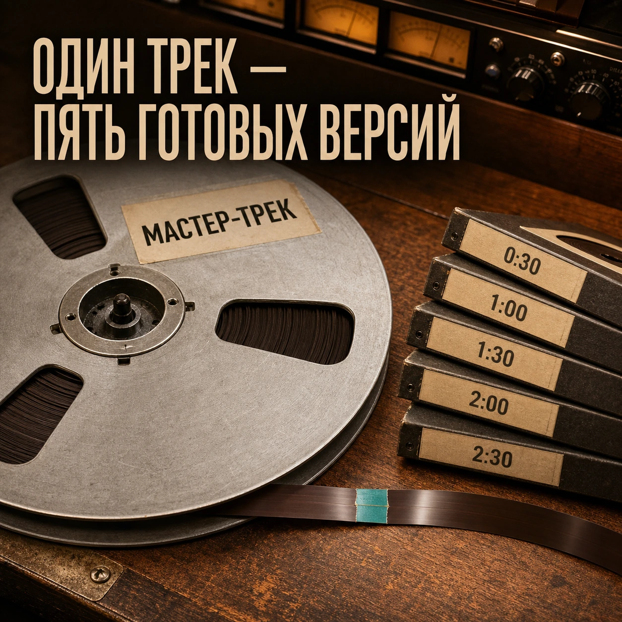Обложка кейса: один мастер-трек превращается в пять готовых версий от 30 секунд до 2 минут 30 секунд