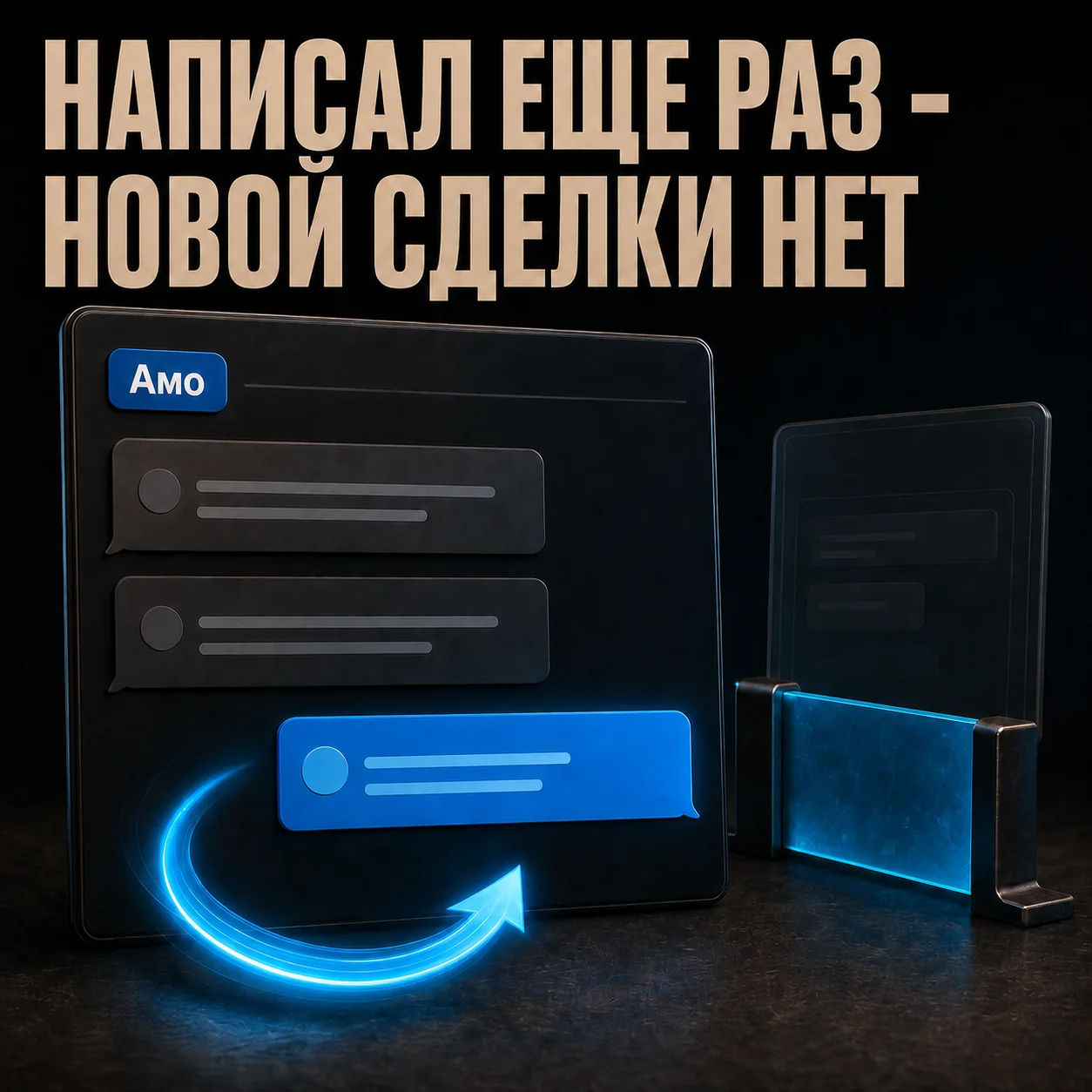 Повторное сообщение остается в существующей сделке Амо
