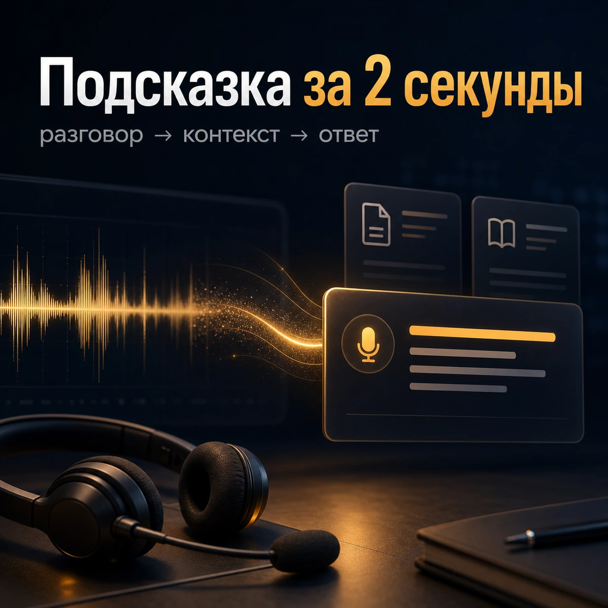 Обложка кейса: разговор превращается в подсказку менеджеру за 2 секунды
