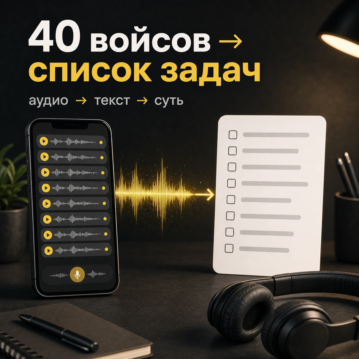 Обложка кейса: голосовые сообщения превращаются в список задач