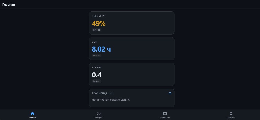 WHOOP PWA — персональная аналитика и рекомендации — превью